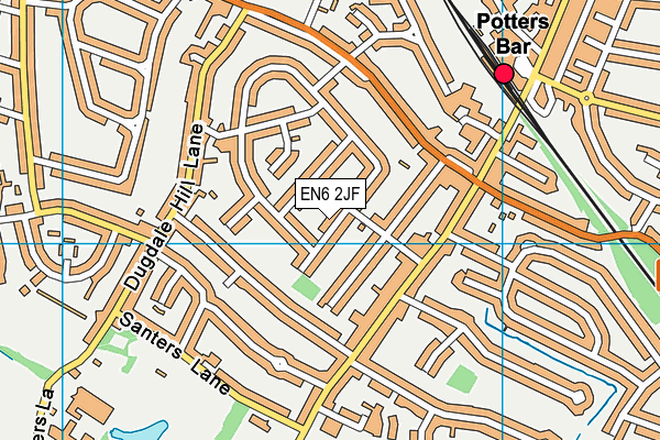 EN6 2JF map - OS VectorMap District (Ordnance Survey)