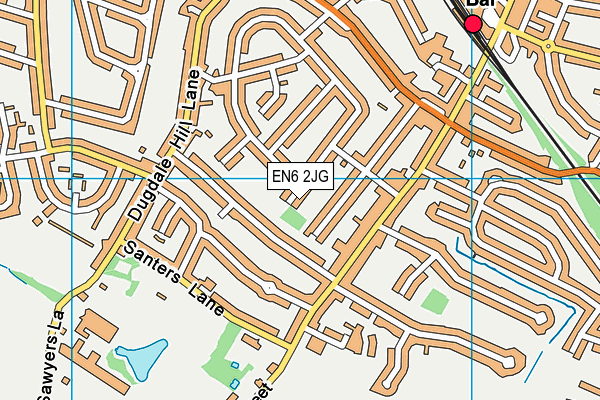 EN6 2JG map - OS VectorMap District (Ordnance Survey)