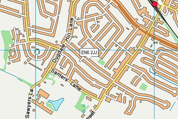 EN6 2JJ map - OS VectorMap District (Ordnance Survey)