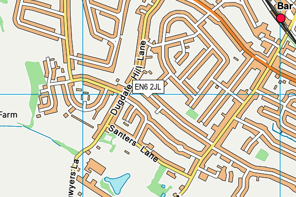 EN6 2JL map - OS VectorMap District (Ordnance Survey)