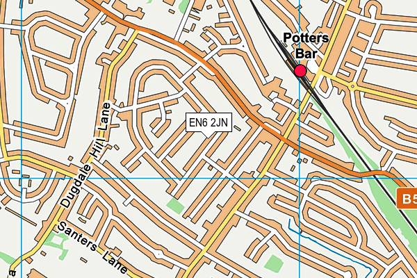 EN6 2JN map - OS VectorMap District (Ordnance Survey)