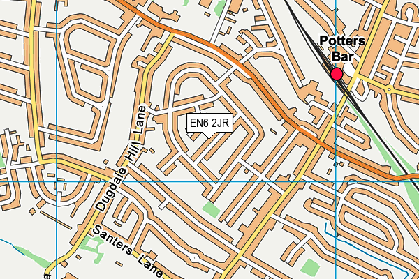 EN6 2JR map - OS VectorMap District (Ordnance Survey)