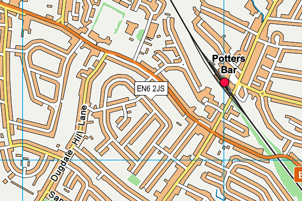 EN6 2JS map - OS VectorMap District (Ordnance Survey)
