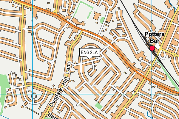 EN6 2LA map - OS VectorMap District (Ordnance Survey)