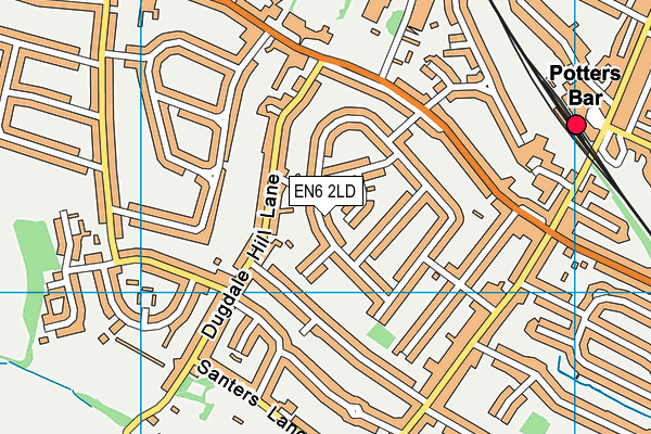 EN6 2LD map - OS VectorMap District (Ordnance Survey)