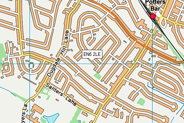 EN6 2LE map - OS VectorMap District (Ordnance Survey)