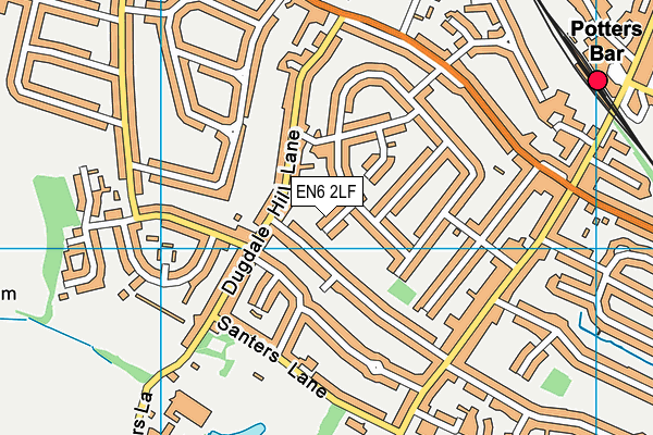 EN6 2LF map - OS VectorMap District (Ordnance Survey)