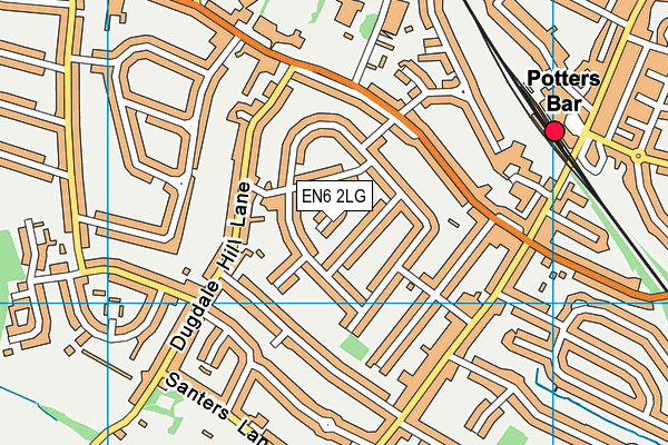 EN6 2LG map - OS VectorMap District (Ordnance Survey)