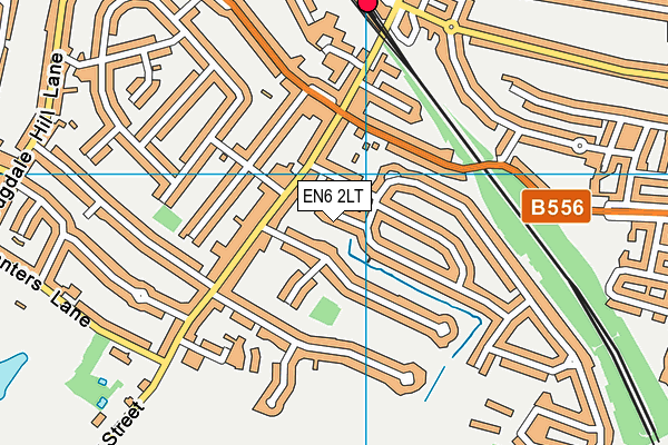 EN6 2LT map - OS VectorMap District (Ordnance Survey)