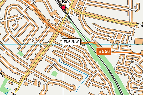 EN6 2NW map - OS VectorMap District (Ordnance Survey)