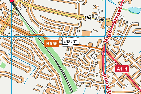 EN6 2NY map - OS VectorMap District (Ordnance Survey)