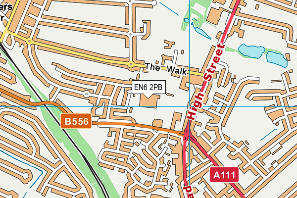 EN6 2PB map - OS VectorMap District (Ordnance Survey)