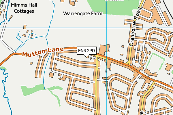 EN6 2PD map - OS VectorMap District (Ordnance Survey)