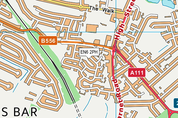 EN6 2PH map - OS VectorMap District (Ordnance Survey)