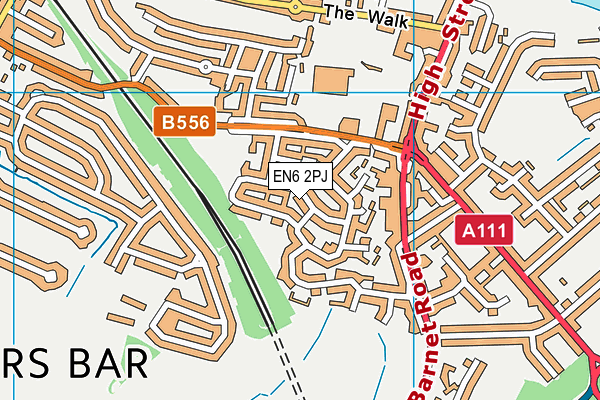 EN6 2PJ map - OS VectorMap District (Ordnance Survey)