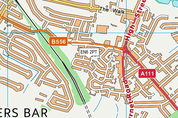 EN6 2PT map - OS VectorMap District (Ordnance Survey)