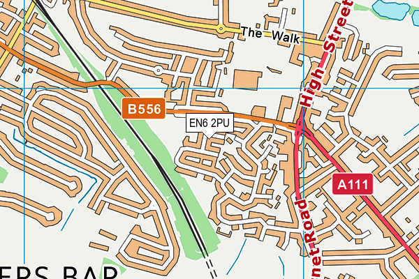 EN6 2PU map - OS VectorMap District (Ordnance Survey)