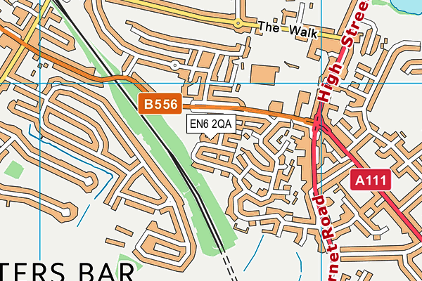 EN6 2QA map - OS VectorMap District (Ordnance Survey)