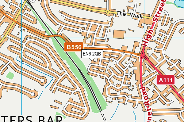 EN6 2QB map - OS VectorMap District (Ordnance Survey)