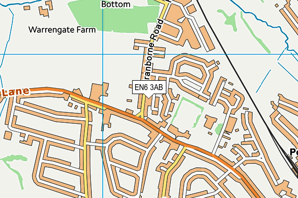 EN6 3AB map - OS VectorMap District (Ordnance Survey)