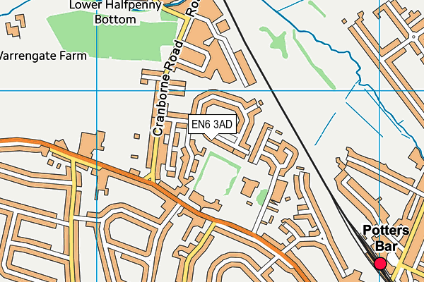EN6 3AD map - OS VectorMap District (Ordnance Survey)
