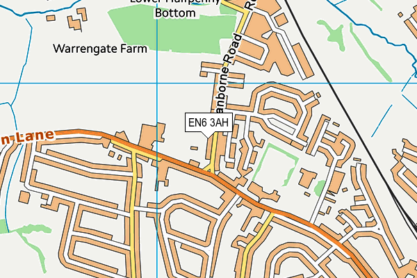 EN6 3AH map - OS VectorMap District (Ordnance Survey)