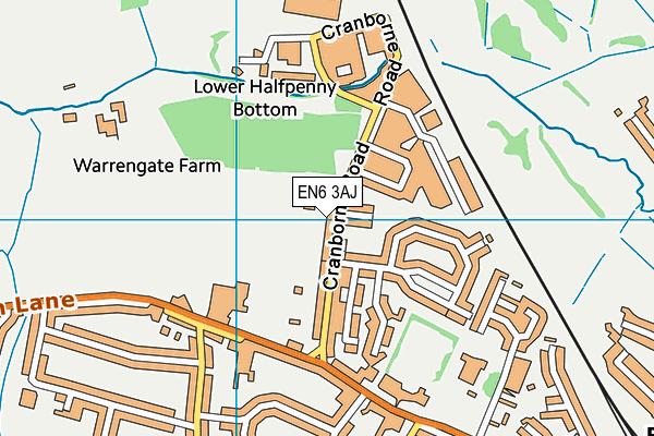 EN6 3AJ map - OS VectorMap District (Ordnance Survey)