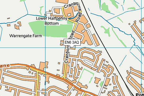 EN6 3AQ map - OS VectorMap District (Ordnance Survey)