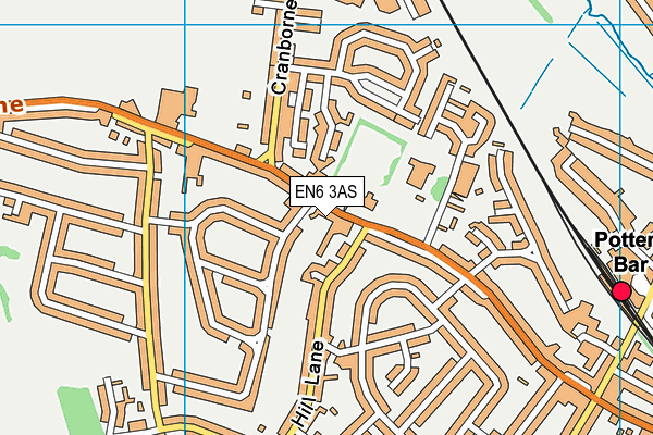 EN6 3AS map - OS VectorMap District (Ordnance Survey)