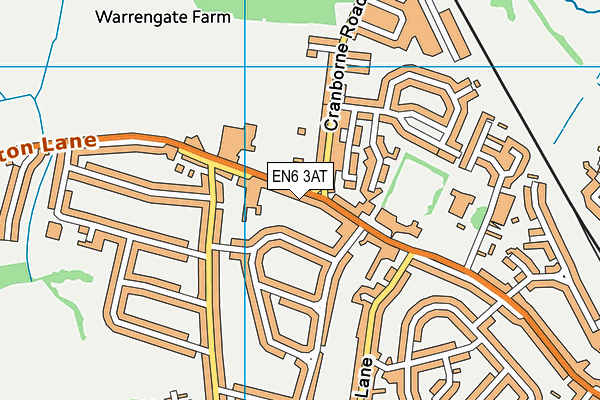 EN6 3AT map - OS VectorMap District (Ordnance Survey)