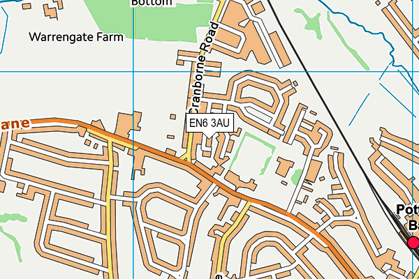 EN6 3AU map - OS VectorMap District (Ordnance Survey)