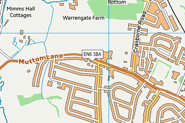 EN6 3BA map - OS VectorMap District (Ordnance Survey)