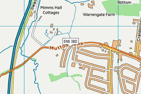 EN6 3BD map - OS VectorMap District (Ordnance Survey)