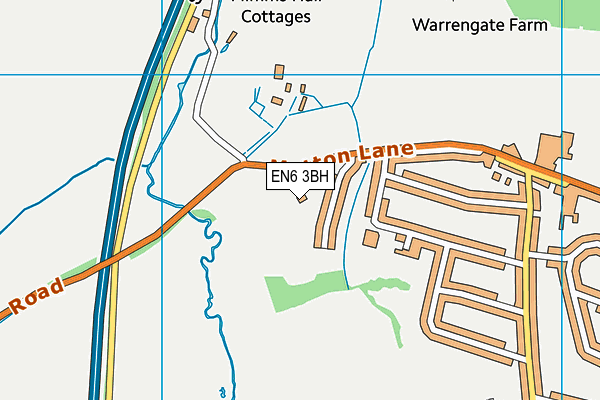 EN6 3BH map - OS VectorMap District (Ordnance Survey)