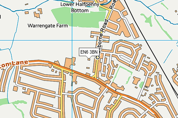 EN6 3BN map - OS VectorMap District (Ordnance Survey)