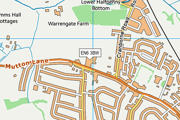 Furzefield Leisure Centre map (EN6 3BW) - OS VectorMap District (Ordnance Survey)