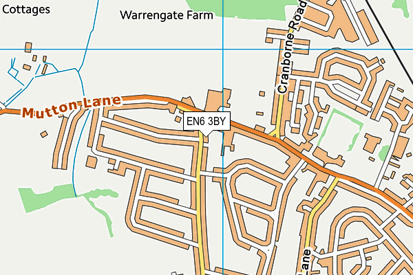 EN6 3BY map - OS VectorMap District (Ordnance Survey)
