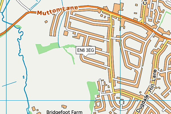 EN6 3EG map - OS VectorMap District (Ordnance Survey)