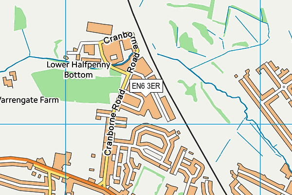 EN6 3ER map - OS VectorMap District (Ordnance Survey)