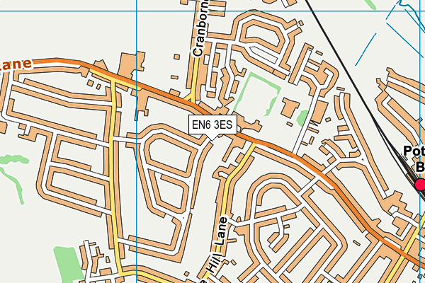 EN6 3ES map - OS VectorMap District (Ordnance Survey)