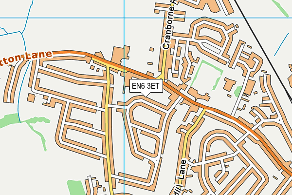 EN6 3ET map - OS VectorMap District (Ordnance Survey)