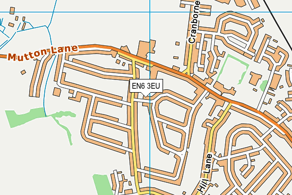 EN6 3EU map - OS VectorMap District (Ordnance Survey)