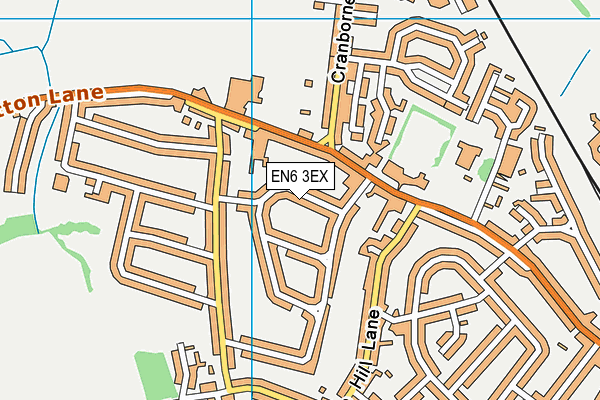 EN6 3EX map - OS VectorMap District (Ordnance Survey)