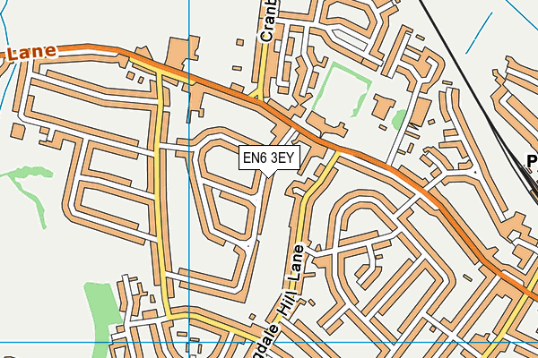EN6 3EY map - OS VectorMap District (Ordnance Survey)