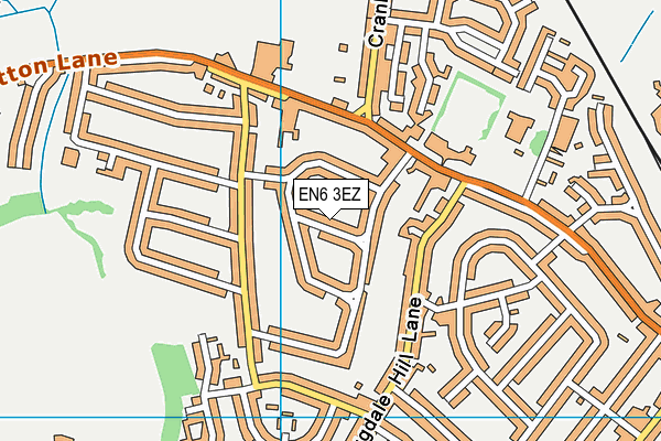 EN6 3EZ map - OS VectorMap District (Ordnance Survey)