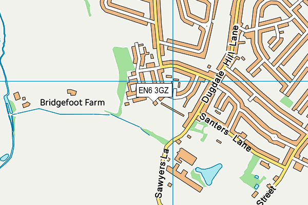 EN6 3GZ map - OS VectorMap District (Ordnance Survey)