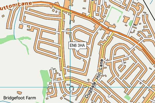 EN6 3HA map - OS VectorMap District (Ordnance Survey)
