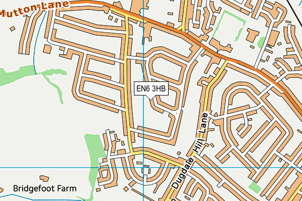EN6 3HB map - OS VectorMap District (Ordnance Survey)