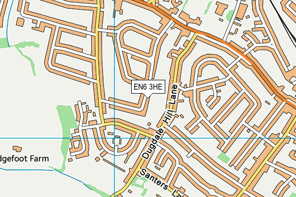 EN6 3HE map - OS VectorMap District (Ordnance Survey)