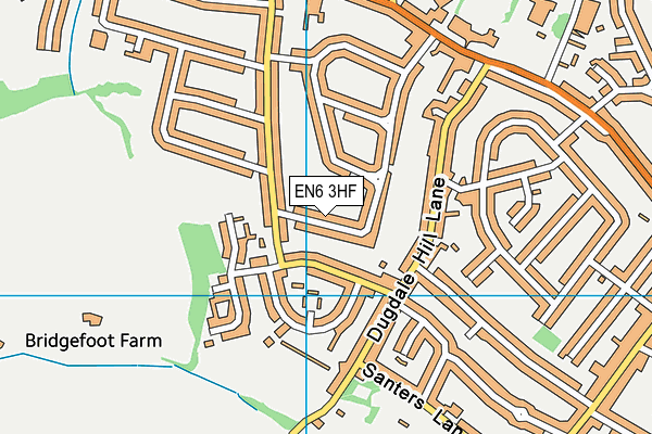 EN6 3HF map - OS VectorMap District (Ordnance Survey)